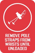Remove Pole Straps From Wrists Sign